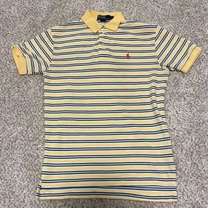 Worn once! Polo by Ralph Lauren yellow striped classic polo - men’s small